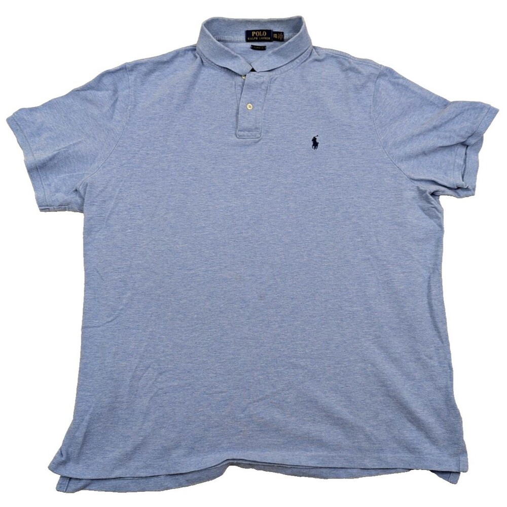 Vintage Polo by Ralph Lauren Polo Shirt 2XL Light Blue Cotton 50 Chest